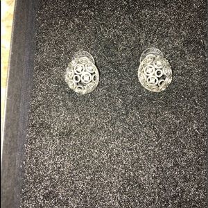 Lovely silver and black stud earrings!